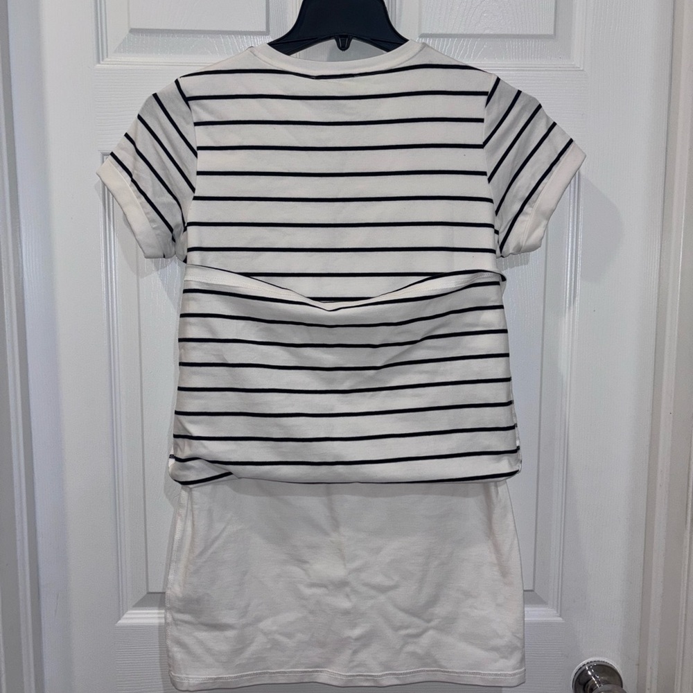 Lulus Cafe Society black and cream striped t-shirt dress SZ XXS - Picture 6 of 9